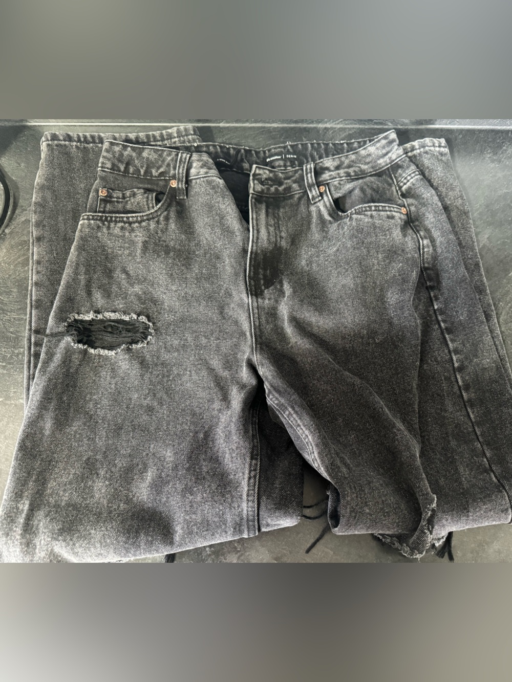 Bluenotes Black Washed Ripped Denim Jeans